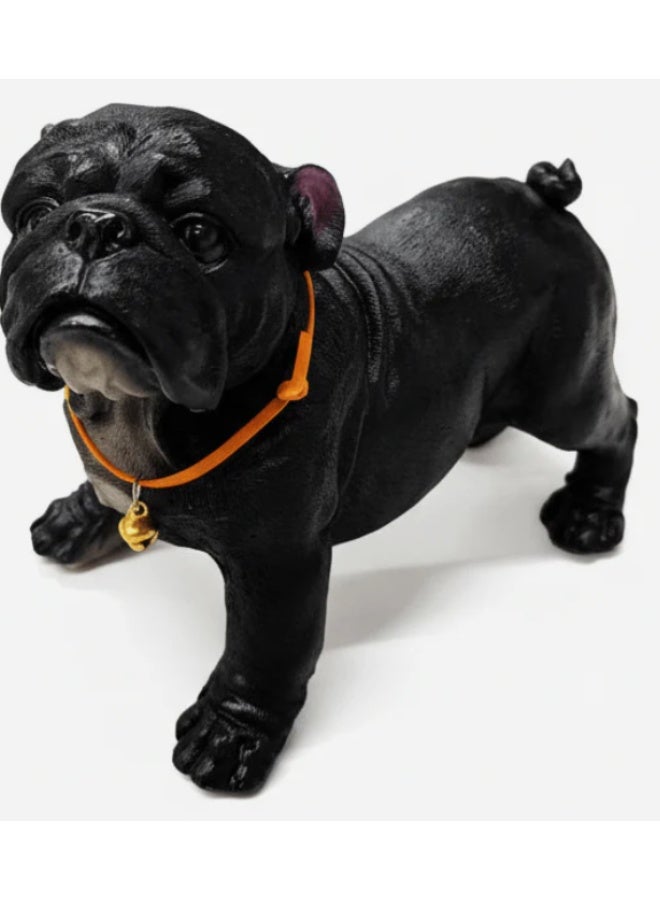 أي كي دي سي تمثال كلب أسود من البولي ريزين من تصميم AKDC - ديكور أنيق وعصري على شكل حيوان للمنزل والمكتب، 18 × 15 سم - Image 1