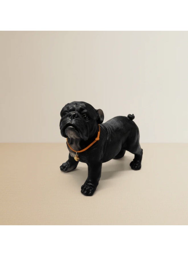أي كي دي سي تمثال كلب أسود من البولي ريزين من تصميم AKDC - ديكور أنيق وعصري على شكل حيوان للمنزل والمكتب، 18 × 15 سم - Image 2