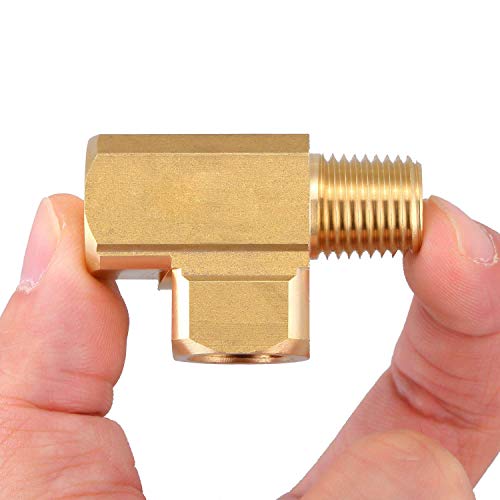 Litorange 1 PCS Metals Brass Pipe Fitting Barstock Male Branch Tee T Adapter 1/2" NPT Female x 1/2" NPT Male x 1/2" NPT Female - Image 1