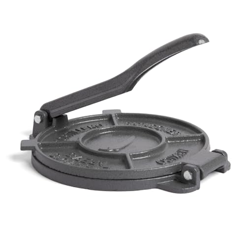 Alpha Living Tortilla Press – 8 Inch Cast Iron Quesadilla Maker – Heavy Duty Empanada Maker Press – Cast Iron Tortilla Maker for Kitchen, Home Use - Image 1