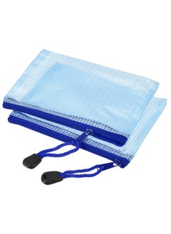 MECCANIXITY Mesh Zipper Bags B8 Size File Document Pockets Bill Pouch Folders For Office Home Supply Blue Pack Of 6  - Image 1