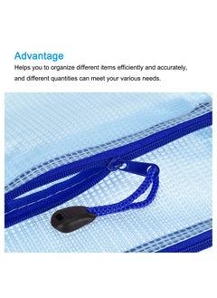 MECCANIXITY Mesh Zipper Bags B8 Size File Document Pockets Bill Pouch Folders For Office Home Supply Blue Pack Of 6  - Image 4