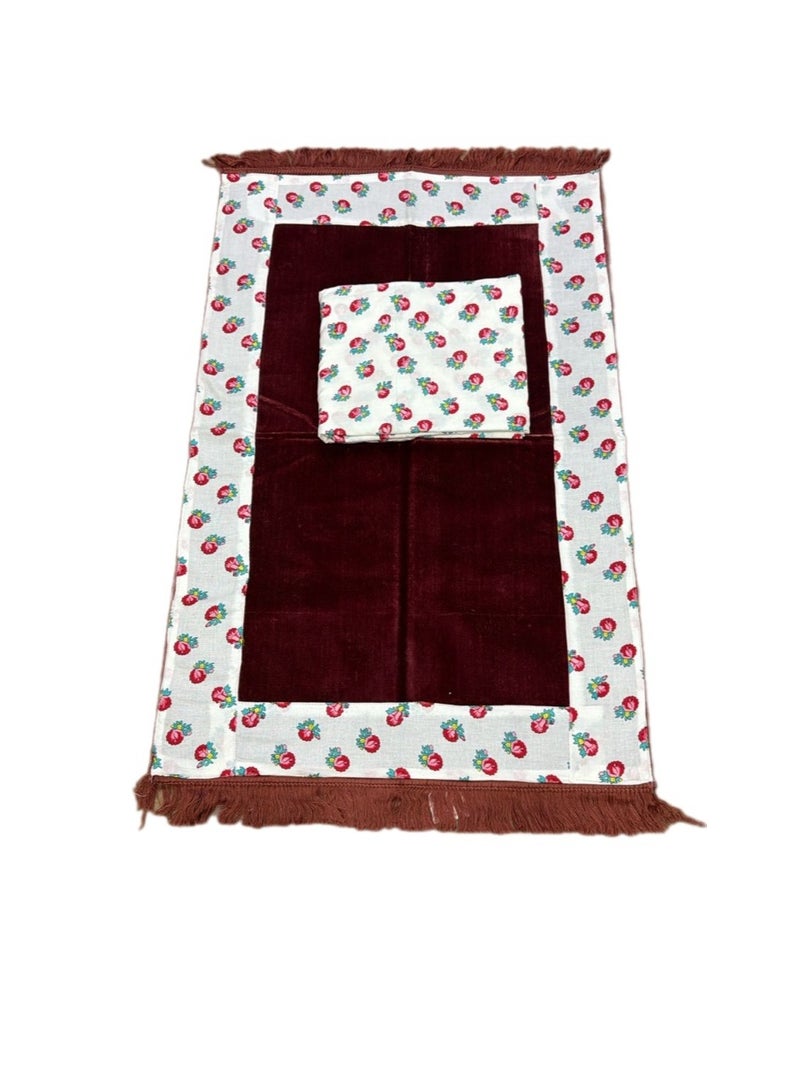 Ramadan Gifting Package Shalki prayer rug with open prayer sheet (Jalal prayer) - Rose cool fabric - Image 1