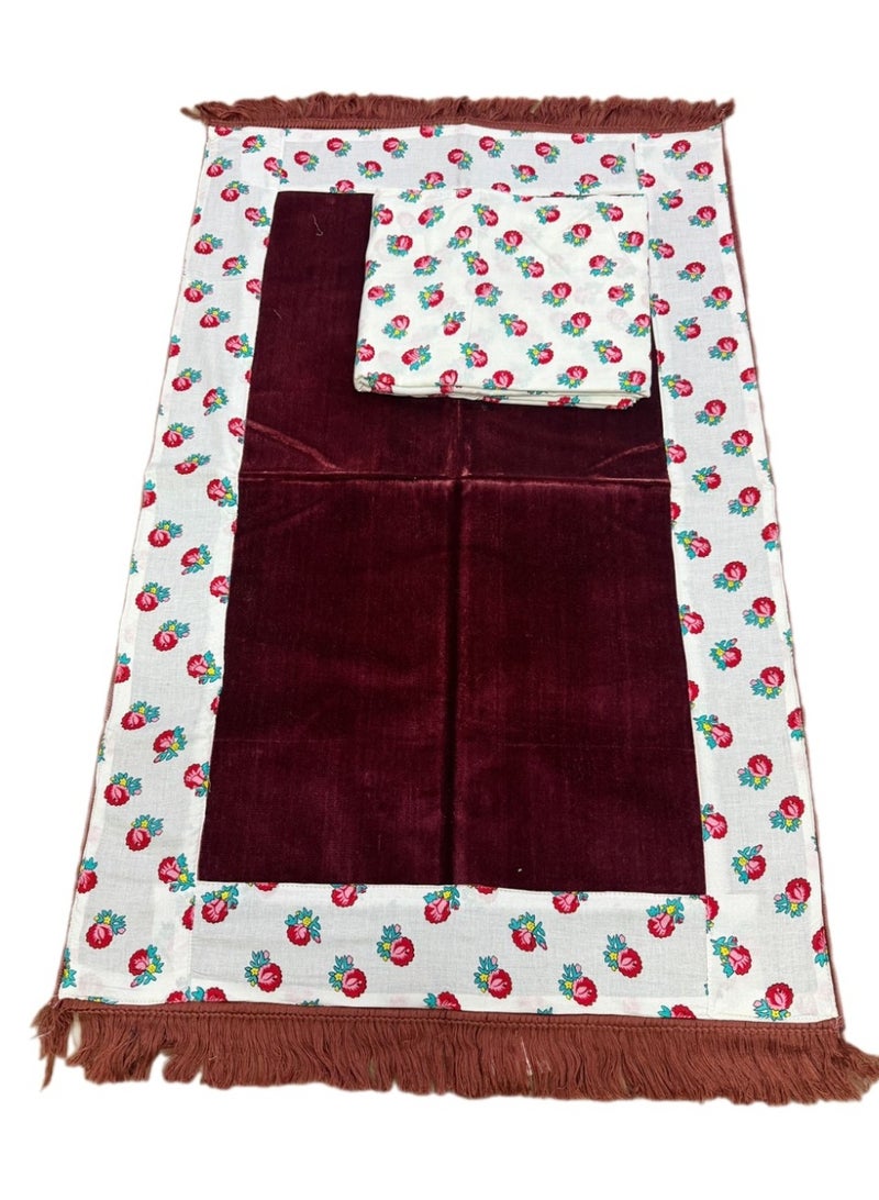 Ramadan Gifting Package Shalki prayer rug with open prayer sheet (Jalal prayer) - Rose cool fabric - Image 2