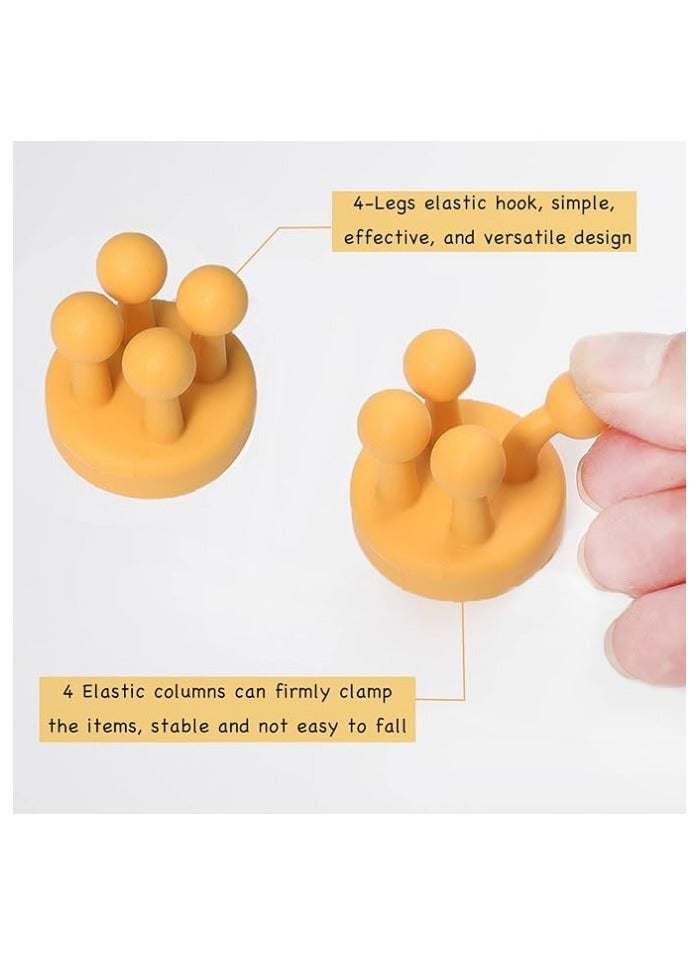 4 قطع حامل فرشاة أسنان ذاتي اللصق من السيليكون للحائط أو المرآة، خطاف مقاوم للماء لوضع المناشف في الحمام، المطبخ، غرفة المعيشة، المكتب - Image 3