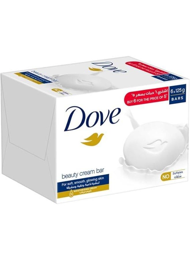 دوف صابونة دوف لبشرة ناعمة ونقية 125 جرام 6 حبات - Image 1