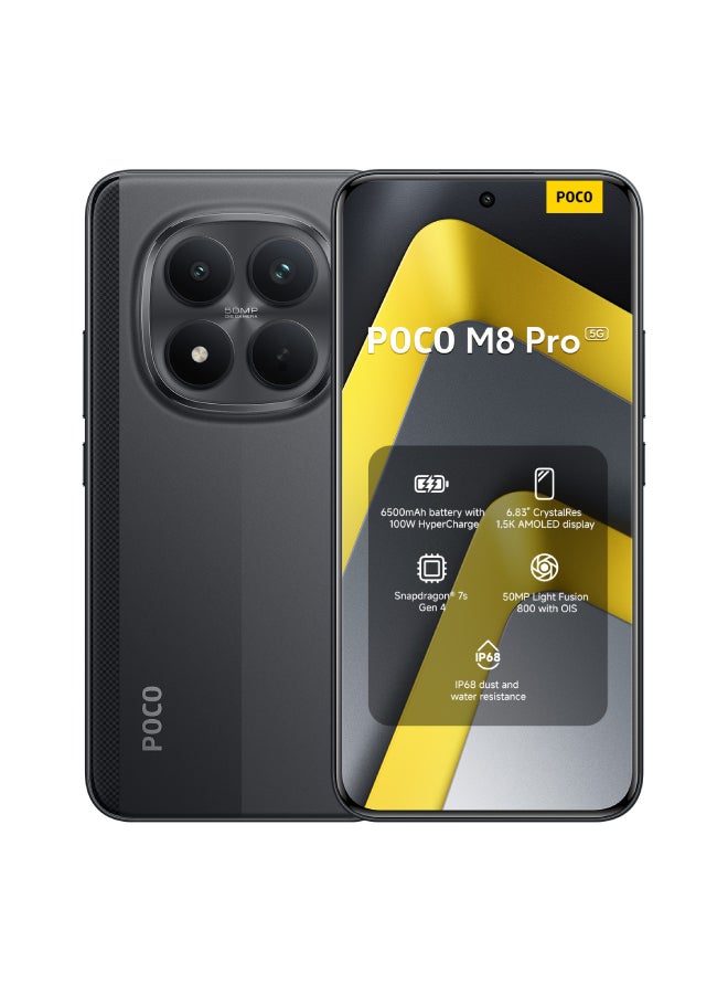 Xiaomi POCO M8 Pro 5G Black 12GB RAM 512GB ROM - Global Version - Image 1