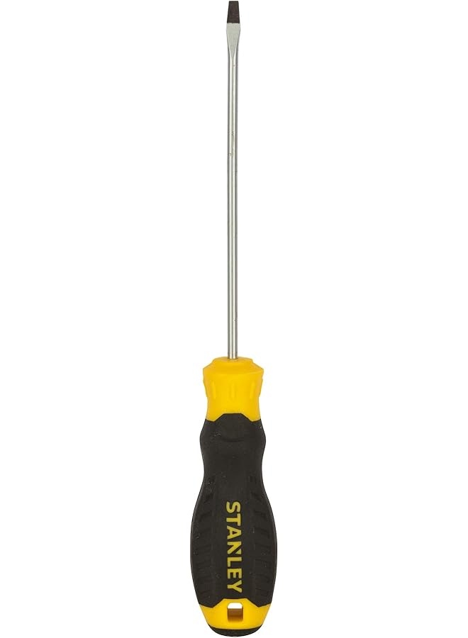 Stanley Stmt60818 8 Cushion Grip Slotted Standard Screwdriver 3 Mm X 100 Mm Black And Yellow - Image 1
