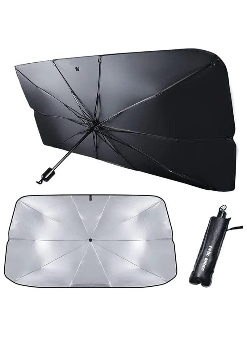 Car Windshield Sun Shade Umbrella, Foldable Car Windshield Sun Shade Cover, Block UV Rays & Sun Heat Insulation to Keep Car Cool, Universal Window Sunshade for Hatchback, Truck, SUV, MPV - Image 1