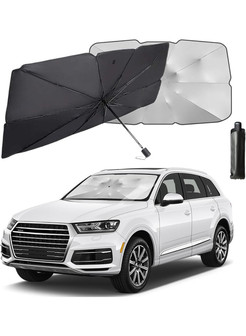 Car Windshield Sun Shade Umbrella, Foldable Car Windshield Sun Shade Cover, Block UV Rays & Sun Heat Insulation to Keep Car Cool, Universal Window Sunshade for Hatchback, Truck, SUV, MPV - Image 2