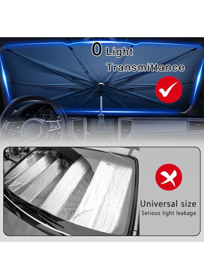 Car Windshield Sun Shade Umbrella, Foldable Car Windshield Sun Shade Cover, Block UV Rays & Sun Heat Insulation to Keep Car Cool, Universal Window Sunshade for Hatchback, Truck, SUV, MPV - Image 4