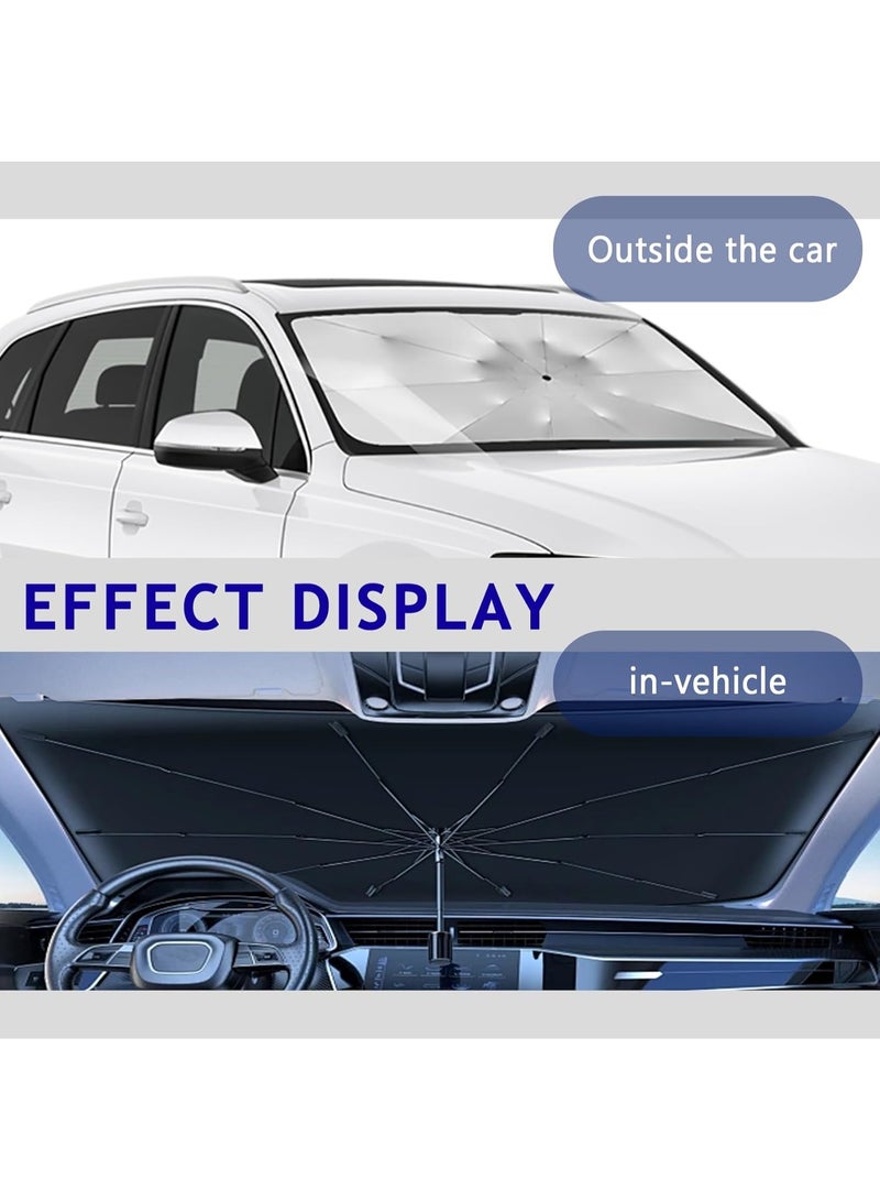Car Windshield Sun Shade Umbrella, Foldable Car Windshield Sun Shade Cover, Block UV Rays & Sun Heat Insulation to Keep Car Cool, Universal Window Sunshade for Hatchback, Truck, SUV, MPV - Image 5