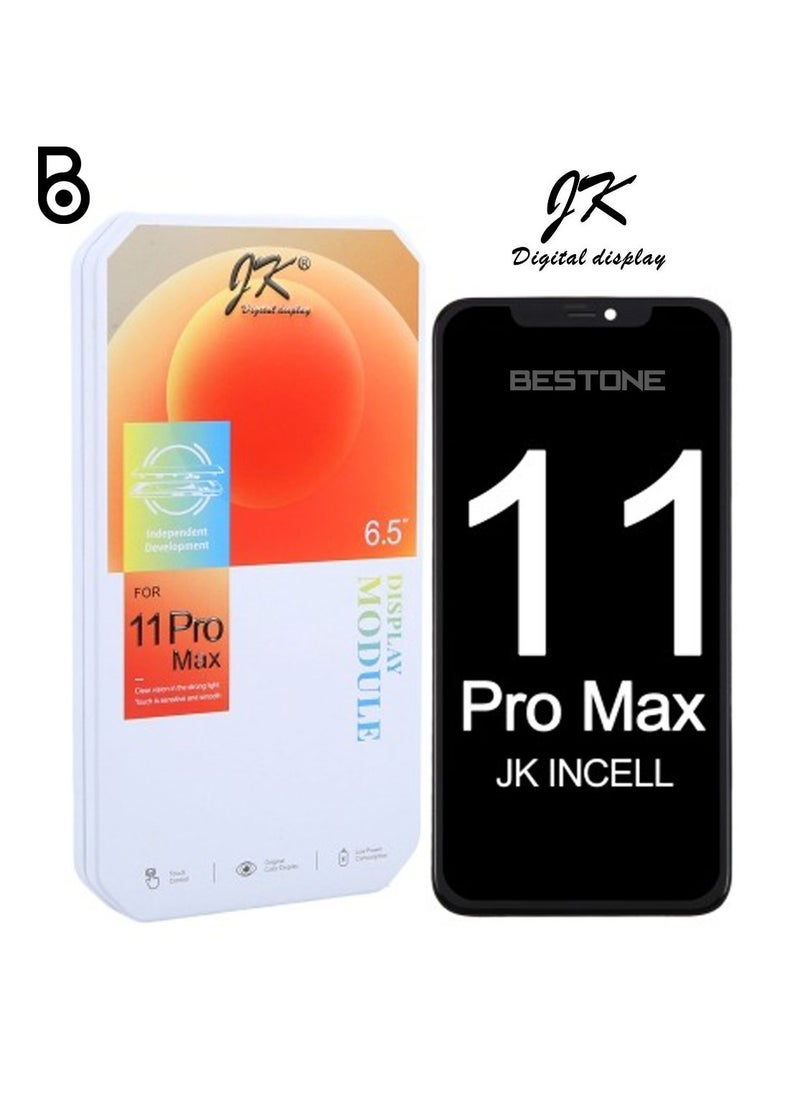 جي كي شاشة LCD بديلة من JK لهاتف iPhone 11 Pro Max تعمل باللمس من الزجاج FHD باللون الأسود  - Image 1