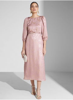 Closet London Boat Neck Puff Sleeves Dress  - Image 4