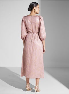 Closet London Boat Neck Puff Sleeves Dress  - Image 2