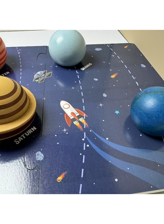 Capstro Wooden Solar System Puzzle Board for Kids Planet Matching Educational Wooden Board Toy for Early Science Learning & Fine Motor Skills Development – Solar System Puzzle - Image 4