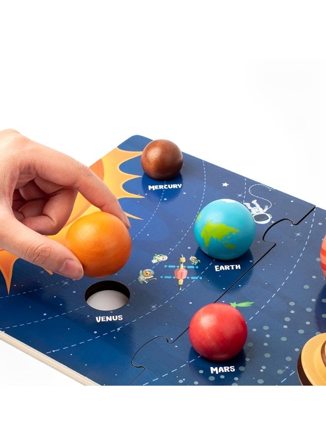 Capstro Wooden Solar System Puzzle Board for Kids Planet Matching Educational Wooden Board Toy for Early Science Learning & Fine Motor Skills Development – Solar System Puzzle - Image 5