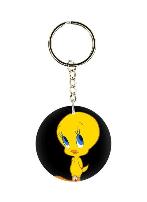 Double Sided Tweety Printed Keychain
