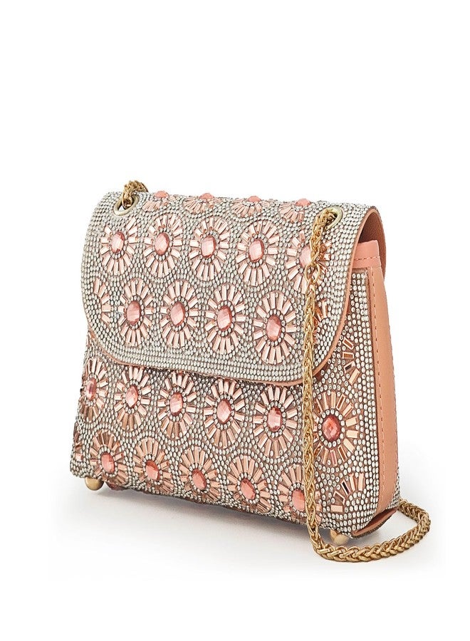 VESONNY Elegant Evening Purse - Evening Clutch Purse Clutch Handbags for Weddings, Parties & Special Occasions (Pale Pink) - Image 1