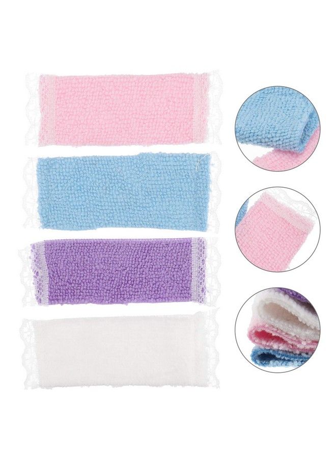 Toyvian 4Pcs Dollhouse Miniature Bath Towel Bathroom Accessories 1: 12 Dollhouse Bathroom Furniture Dolls House Play House Accessory For Kids Children Random Color - Image 4