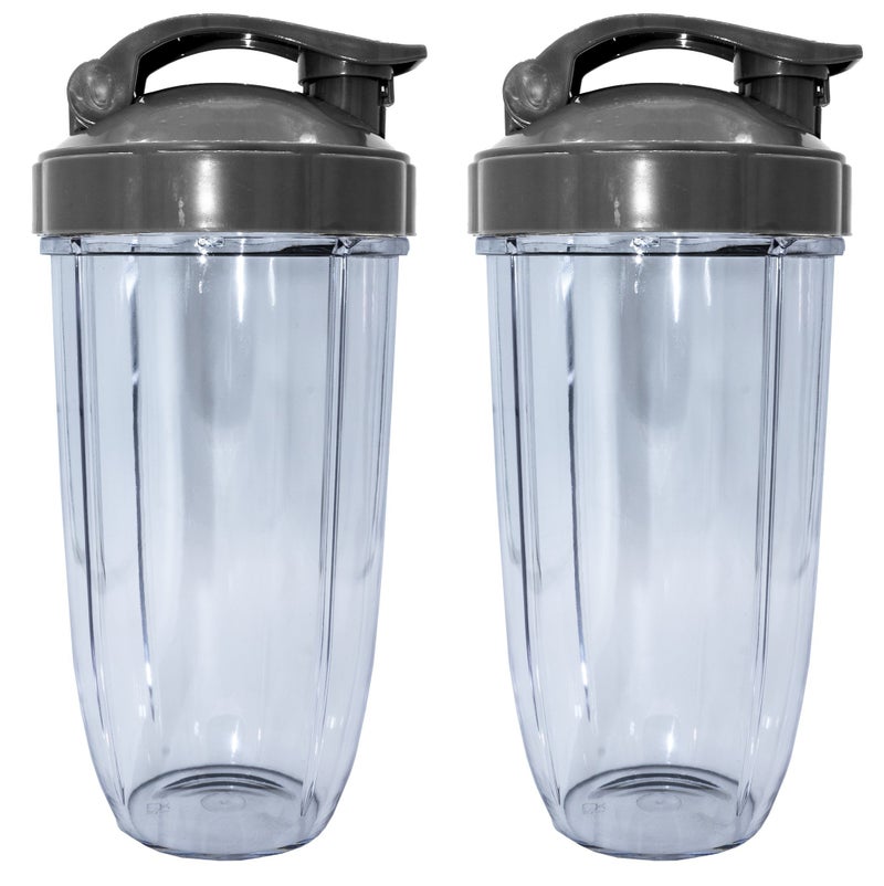 Blendin Replacement Parts Compatible with Nutribullet 600W 900W NB101B 900 Pro Series Blenders 2 Colossal Cups 2 Flip Top Lids