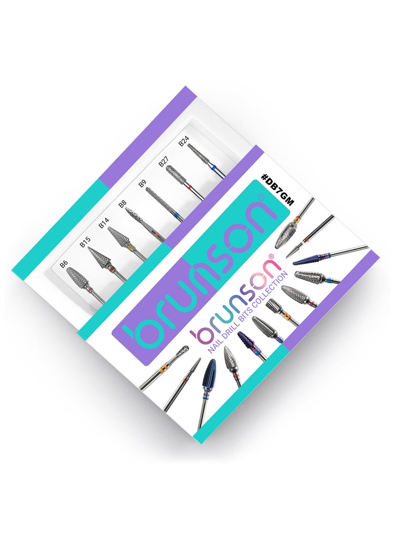 brunson Nail Drill Bits Sets Diamond Cuticle Electric Nail File and Carbide Acrylic Gel Nail Bit Kit for Manicure  Pedicure Nail Grinding Heads Acrylic Nail Art Tools 