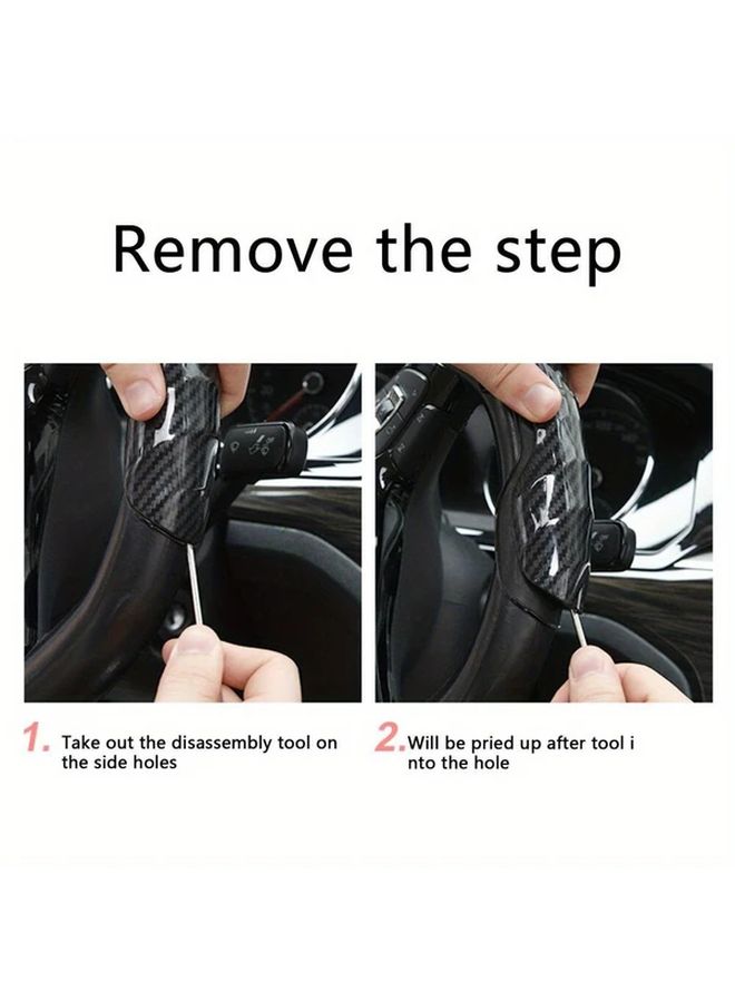 2pcs Carbon Fiber Steering Wheel Covers Non Slip Ergonomic Grip Reduces Hand Sweat Fits 14.96 Inch Diameter Wheel Durable Plastic Black And Gray Textured Design Car Interior Accessories Sporty Car Accessory - Image 5