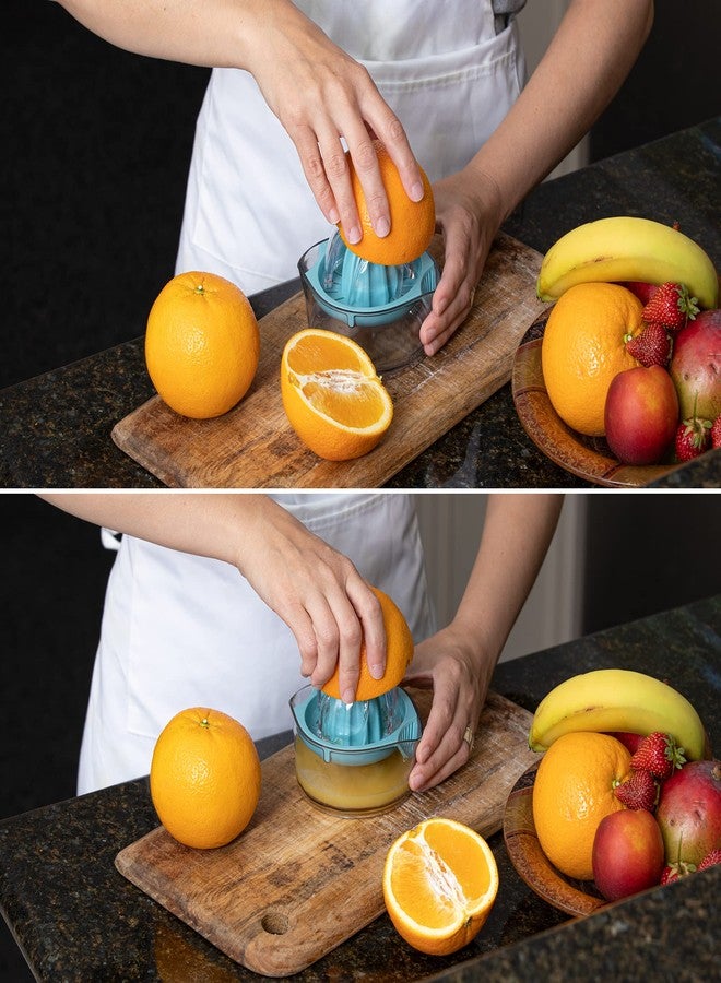 Better Houseware Orange Lemon Lime Citrus Juicer Manual Fruit Squeezer, Anti Slip and Easy to Use Premium Quality Dishwasher Safe Juice Extractor, Clear/Blue - Image 4
