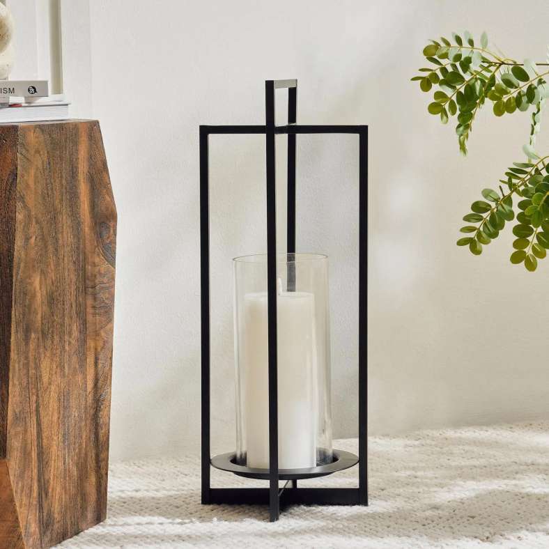 Pan Home Sana Metal Lantern 24x24x61cm - Black - 112EEP9900015 - Image 1
