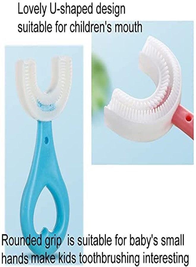 FEWORLD Whole Mouth Cleaning Tool U-Shaped with Finger Toothbrush for Kids,Hand Powered 2-6 Years Kids Baby Infant Toothbrush, Food Grade Ultra Soft Silicone Brush Head, - Image 2
