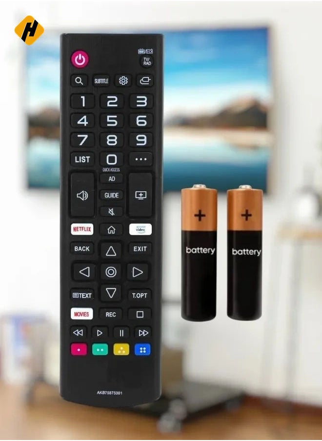 HuHa - Universal TV Remote Control for LG – Compatible with AKB75675301, AKB75675304, AKB75095308, AKB75675311 – Works with OLED, LED, and NANO Series – Replacement for 32LM6300, 43LM6300, 43UM7000, 49UM7000 & More – Easy Setup & Full Control - Image 1