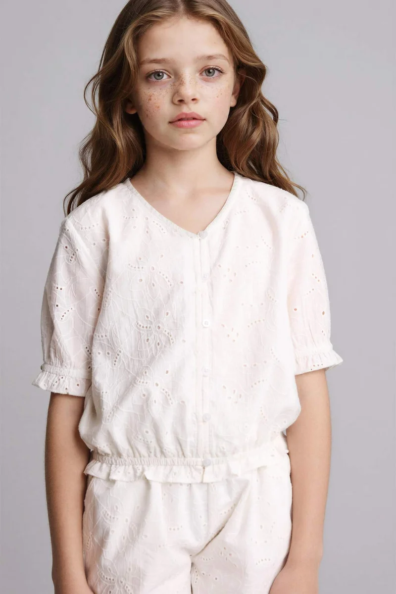 ديفاكتو Girl Regular Fit Short Sleeve Blouse