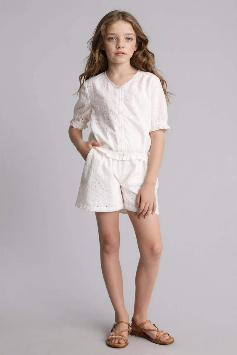 ديفاكتو Girl Regular Fit Short Sleeve Blouse
