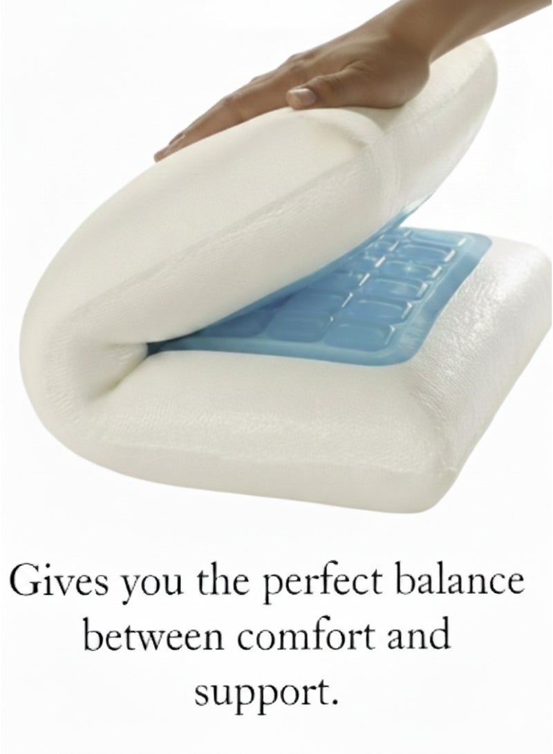 CANNON Standard Gel Memory Foam Pillow with Bamboo Cover, White, 60 x 40 x 10 cm - Image 1