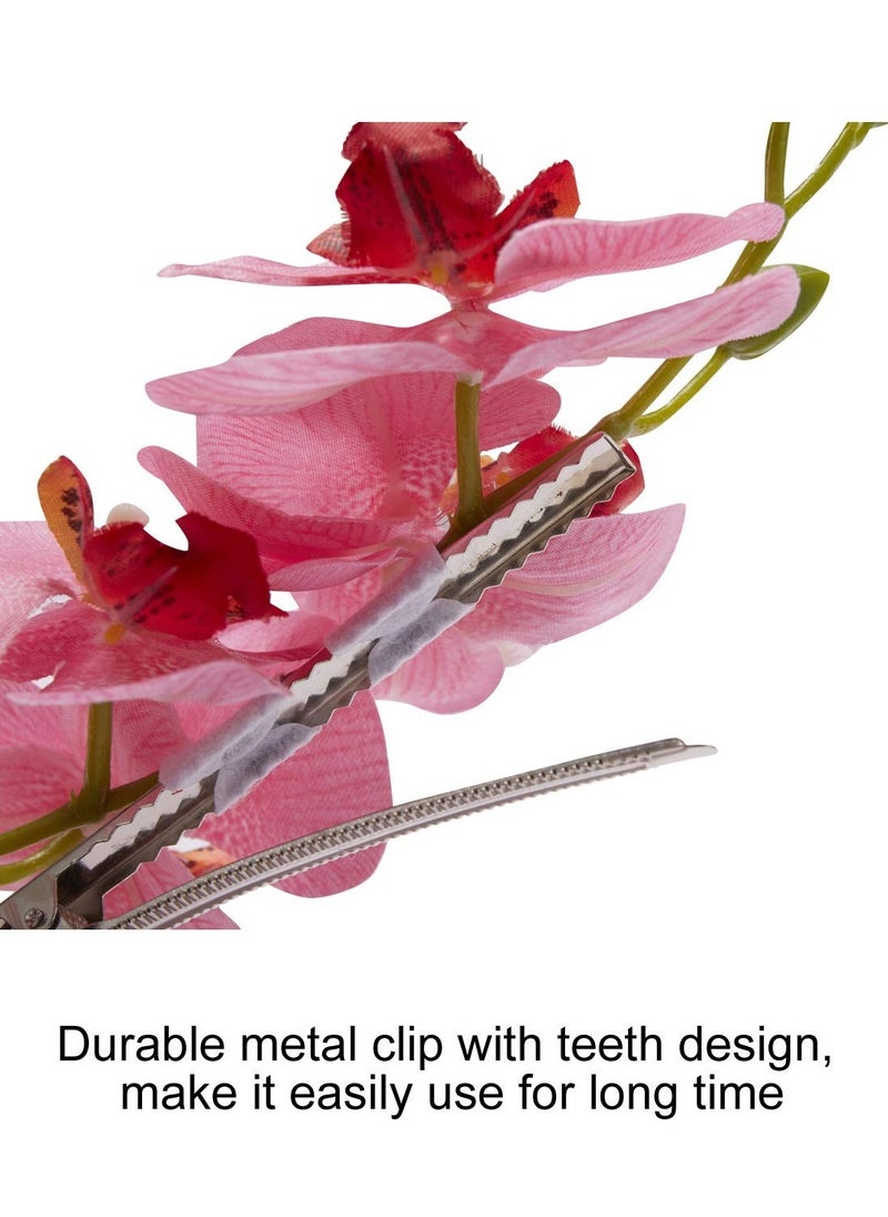 Generic - Tropical Orchid Hair Clips Set of 4 Artificial Flower Barrettes for Summer Events and Special Occasions - Image 1