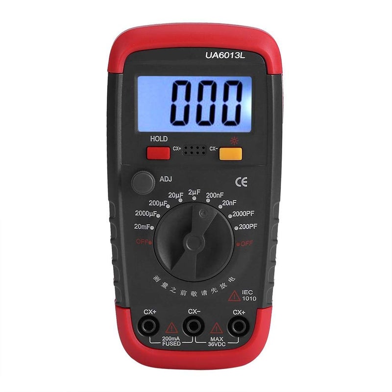 Hztyyier Digital Capacitance Meter Multimeter Professional Capacitor Tester 0.1pF - 20000uF with LCD Backlight and Safety Jacket 1999 Display - Image 1