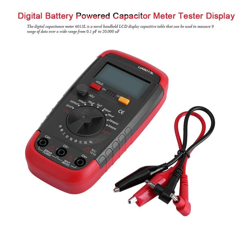 Hztyyier Digital Capacitance Meter Multimeter Professional Capacitor Tester 0.1pF - 20000uF with LCD Backlight and Safety Jacket 1999 Display - Image 4