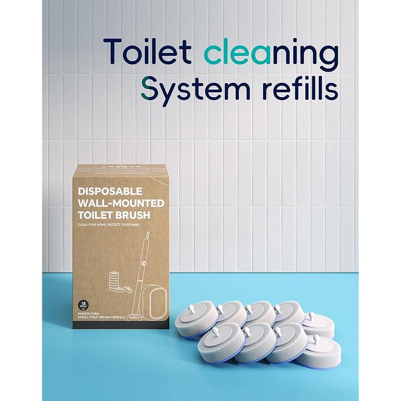 Arabest Disposable Toilet Cleaning System - Toilet Wand Kit with 18 High-Performance Refills, Wall Mounted Brush and Holder for Deep Cleaning Bathroom (Brush + 18 Refills) - Image 5