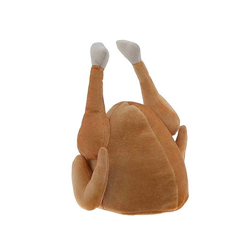 BinaryABC Thanksgiving Plush Turkey HatRoasted Turkey HatsThanksgiving Day Costume Party Accessory Brown - Image 2