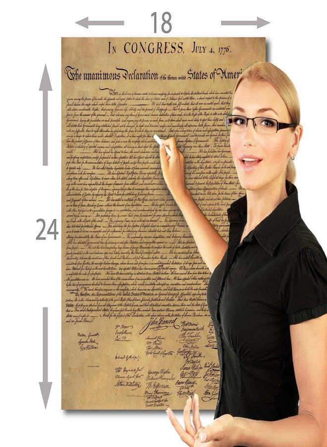 يونغ آن ريفايند ملصق إعلان الاستقلال من تصميم Young N Refined، مقاس 18×24 بوصة، كبير الحجم، مناسب لتزيين الفصول الدراسية، نسخة طبق الأصل مغلفة. - Image 2