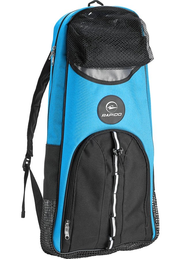 Phantom Aquatics Rapido Deluxe Snorkel Bag, Sleek Mesh Drainage Gear Carry Bag for Mask, Fins & Snorkel, Lightweight Shoulder Strap Bag for Beach Trips & Travel (Blue) - Image 1
