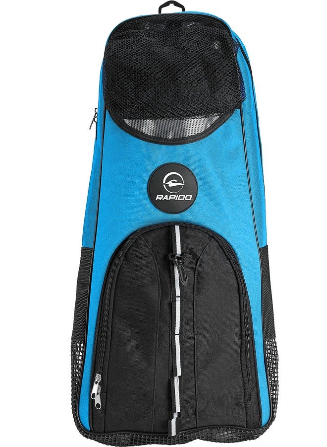 Phantom Aquatics Rapido Deluxe Snorkel Bag, Sleek Mesh Drainage Gear Carry Bag for Mask, Fins & Snorkel, Lightweight Shoulder Strap Bag for Beach Trips & Travel (Blue) - Image 3