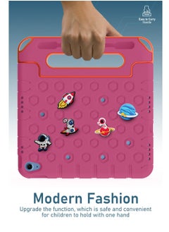 Moxedo Moxedo Rugged Protective EVA Silicone Kids Case Cover, Shockproof DIY 3D Cartoon Pattern with Pencil Holder, Stand and Handle Grip Compatible for Apple iPad 2022 (10th Gen) 10.9 inch – Rose Pink  - Image 5