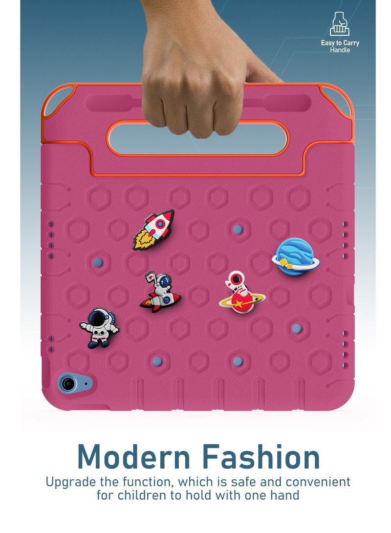 Moxedo غطاء حماية متين من سيليكون EVA للأطفال من Moxedo، نمط كرتوني ثلاثي الأبعاد مقاوم للصدمات مع حامل قلم رصاص، حامل ومقبض متوافق مع Apple iPad 2022 (الجيل العاشر) 10.9 بوصة - وردي وردي - Image 5