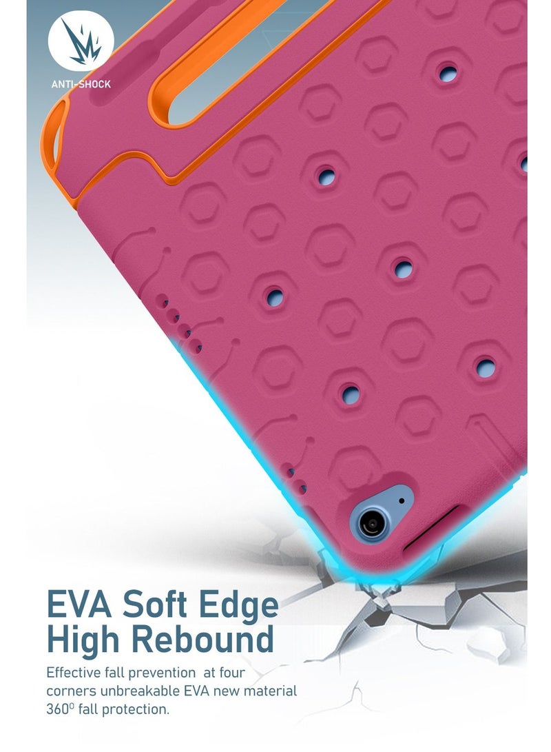 Moxedo غطاء حماية متين من سيليكون EVA للأطفال من Moxedo، نمط كرتوني ثلاثي الأبعاد مقاوم للصدمات مع حامل قلم رصاص، حامل ومقبض متوافق مع Apple iPad 2022 (الجيل العاشر) 10.9 بوصة - وردي وردي - Image 3