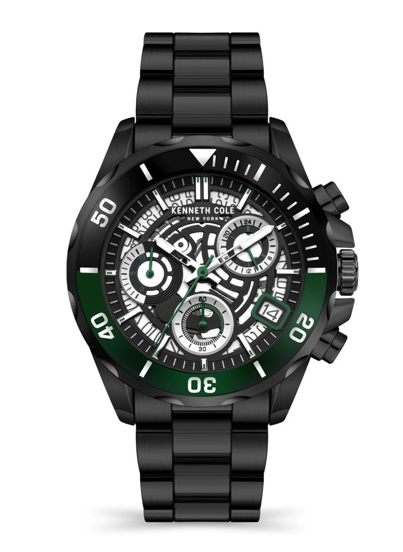Kenneth Cole - Kenneth Cole Men Analog Quartz Black Stainless Steel Band Watch KCWGO2125402 - Image 1