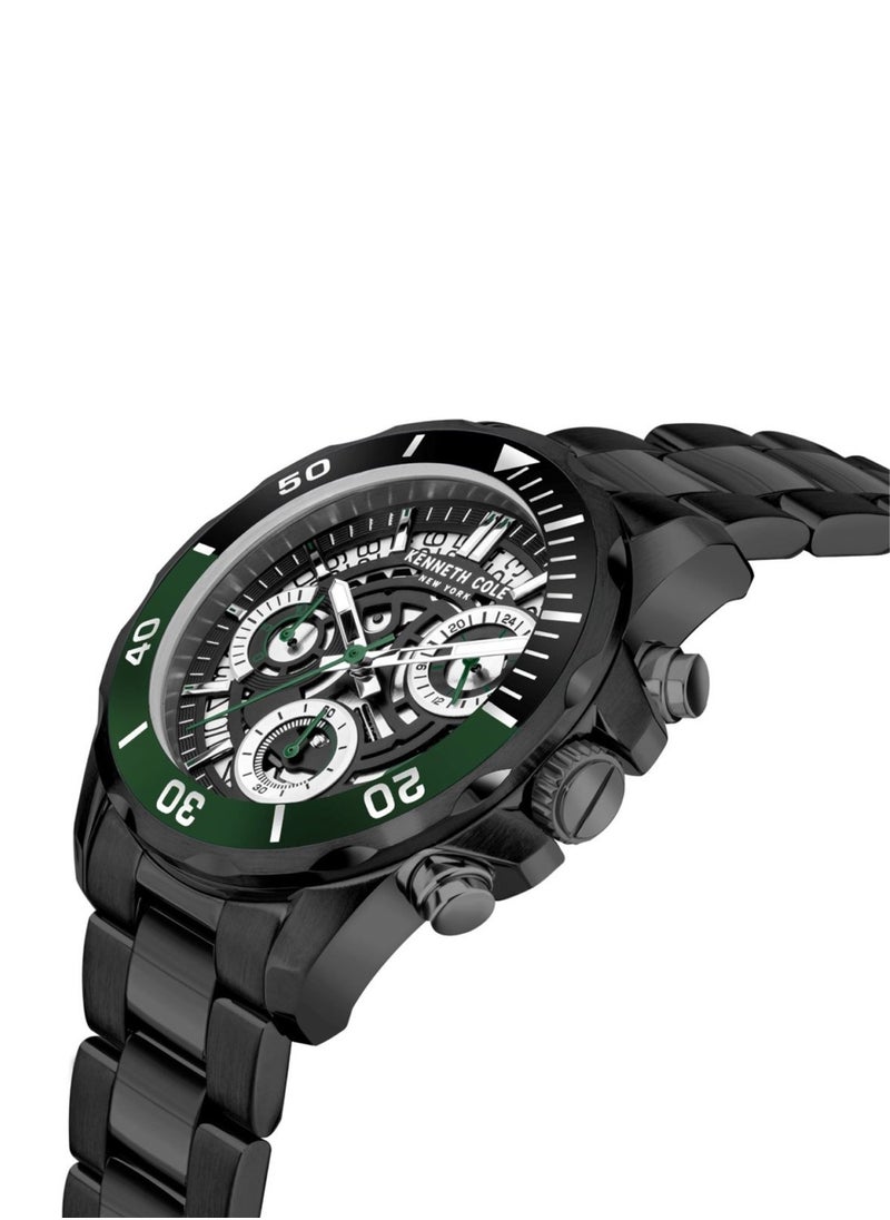 Kenneth Cole - Kenneth Cole Men Analog Quartz Black Stainless Steel Band Watch KCWGO2125402 - Image 1