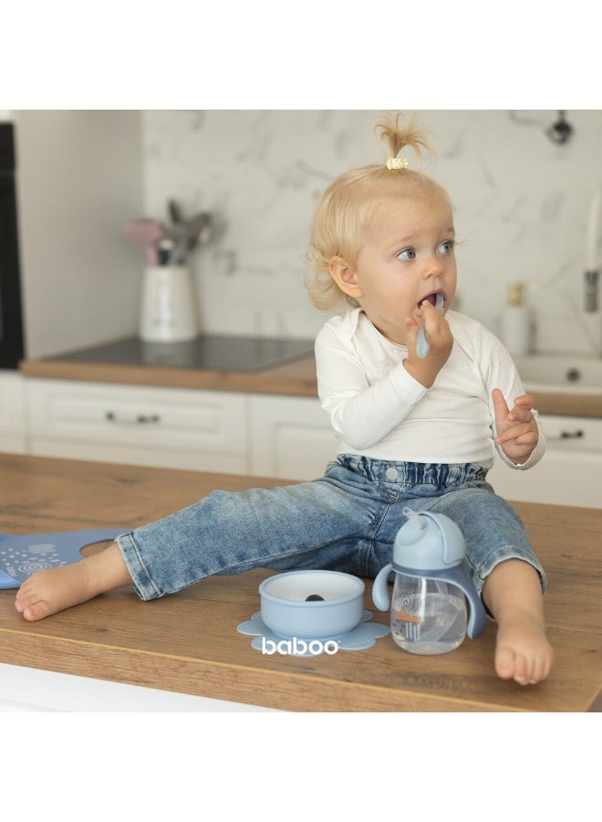 Baboo Silicone Bowl with Suction Base | Silicone Food Bowl for Babies Kids Toddlers, Best for For Hot and Cold Food Grade Safe BPA-Free Non-Slip Design | Dishwasher safe 6 Month Up (Blue Haze) - Image 4