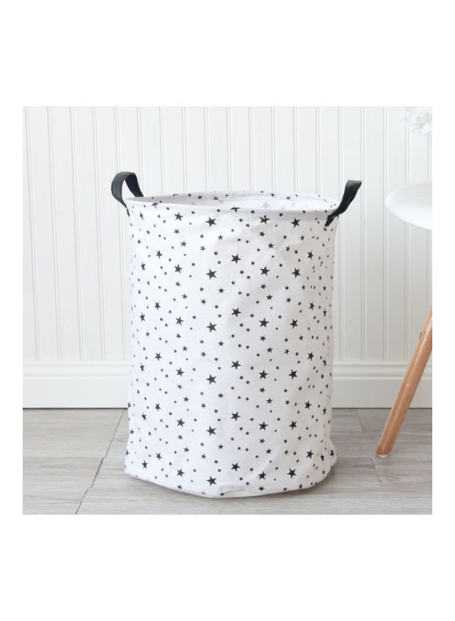 NIBEMINENT Star Printed Folding Storage Basket White/Black 40x50centimeter - Image 2