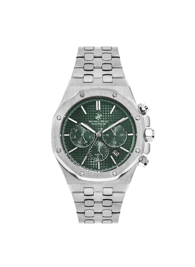 بيفرلي هيلز بولو كلوب Beverly Hills Polo Club BP3051X.370 Men's Multi Function Display Watch & Metal Strap Silver